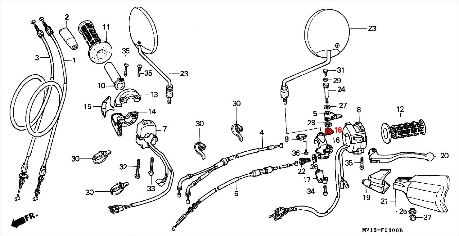 OEM Honda Choke Lever Plate, Point - RD03/04/07/07A (1988 - 03) - Image 2