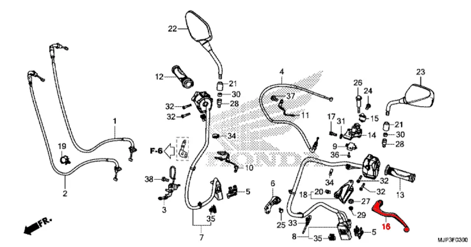 OEM Honda Clutch Lever - CRF1000 (2016-2019) - Image 2
