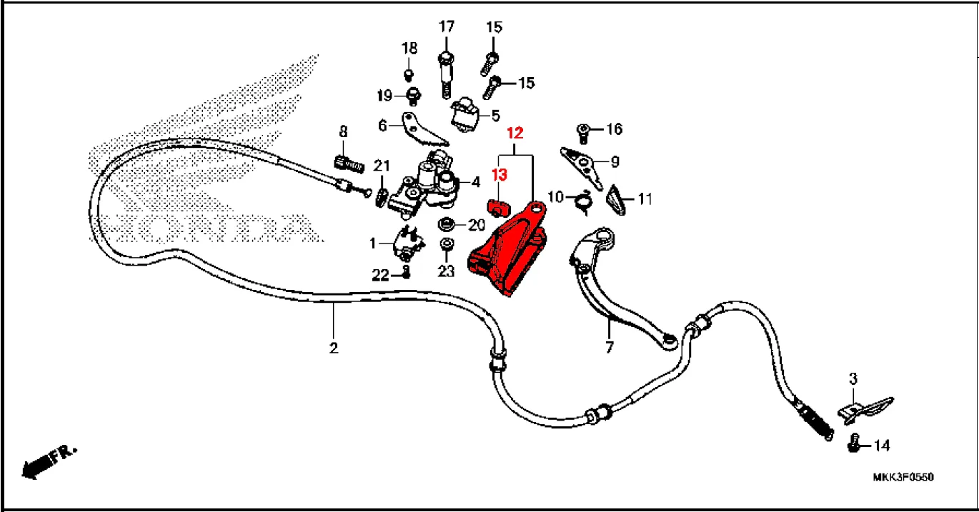 OEM Honda Handguard Bracket LEFT - CRF1000 (2016 Onwards) - Image 2