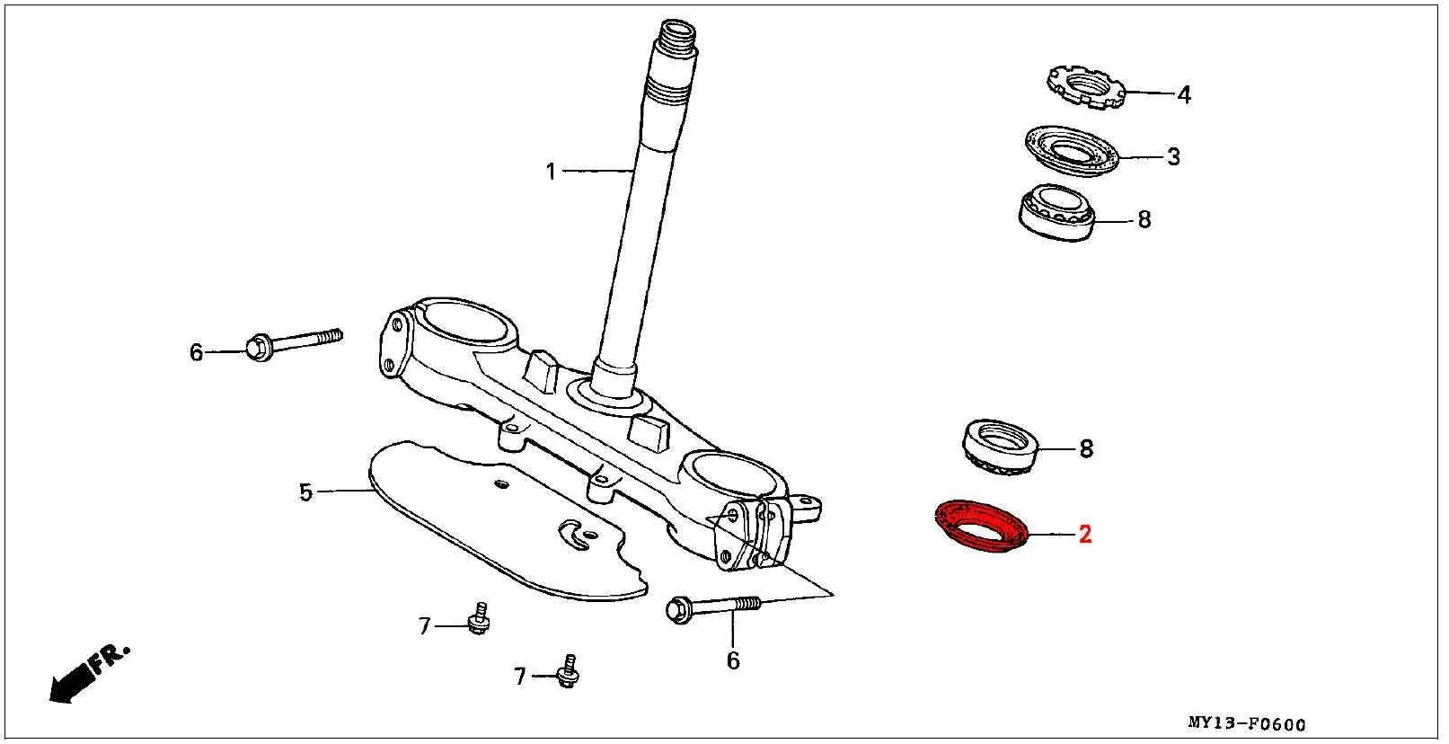 OEM Honda Head Bearing Lower Dust Seal - RD04/07/07A (1990-03) - Image 2