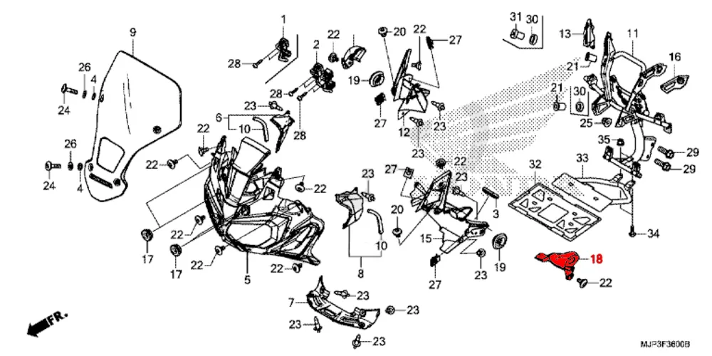 OEM Honda Front Indicator Cover LEFT - CRF1000 (2016/17) - Image 2
