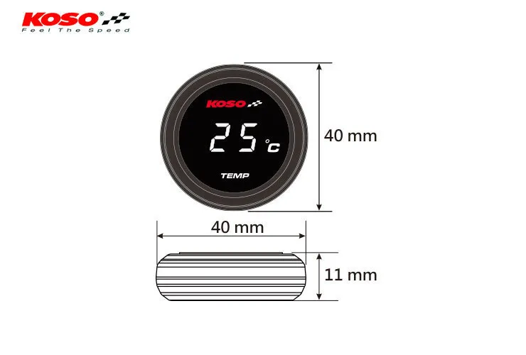 Koso Coin Temperature Gauge - Blue Or Red - Image 6