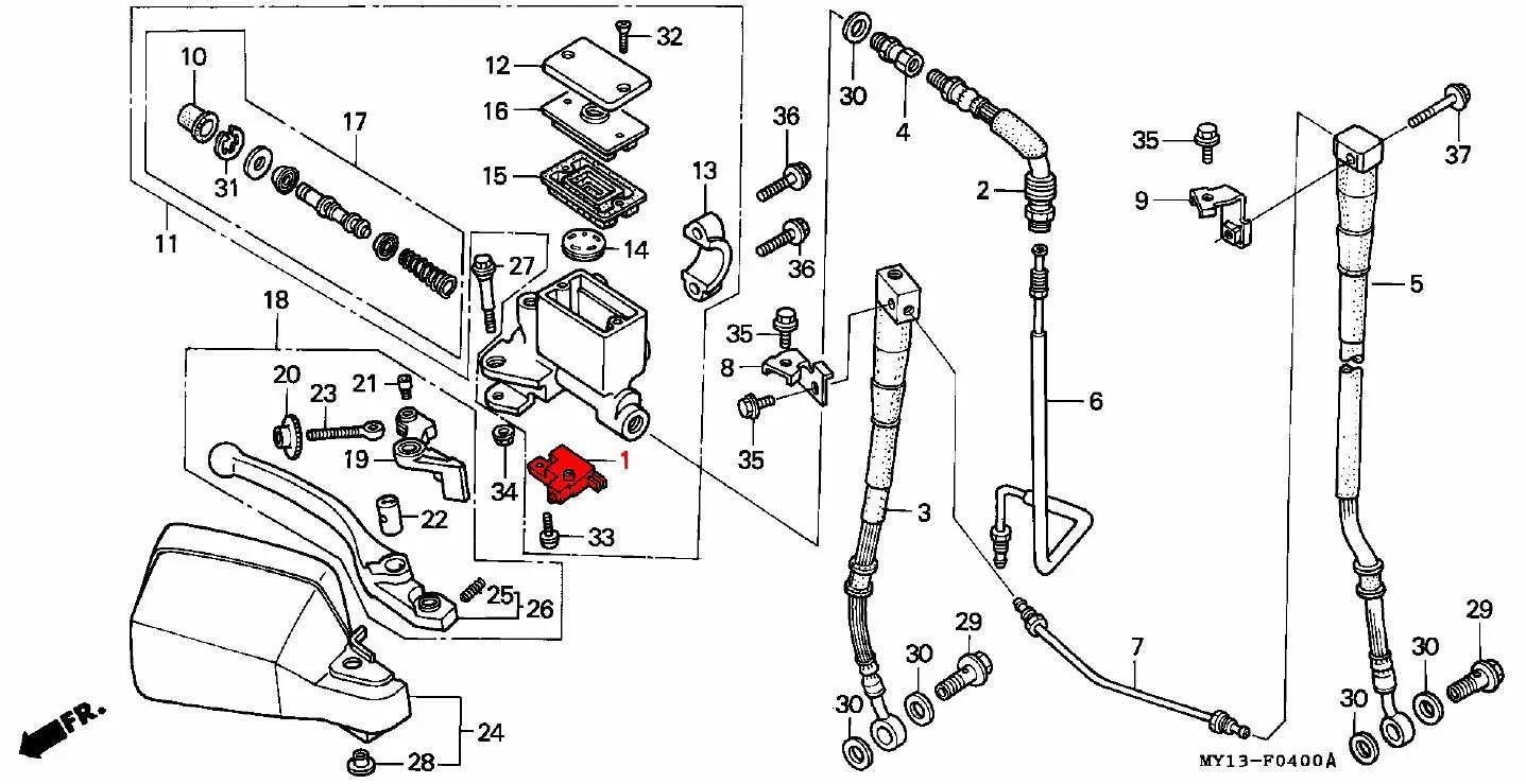 Brake Lever Switch FRONT- XRV Africa Twin RD03/04/07/07A (1988 - 03) - Image 2