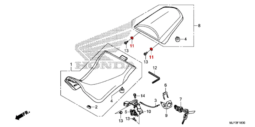 OEM Honda Collar - Front Fender, Seat, Rear Carrier - CRF1000 (2016-19) - Image 3