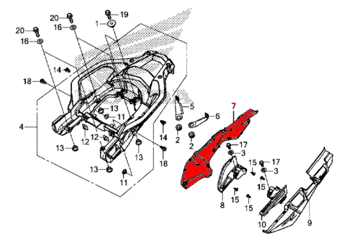 OEM Honda Cover Set R. Side - Tricolour - CRF1000 (2016-2019) - Image 2