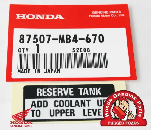 OEM Honda Decal - Coolant Tank