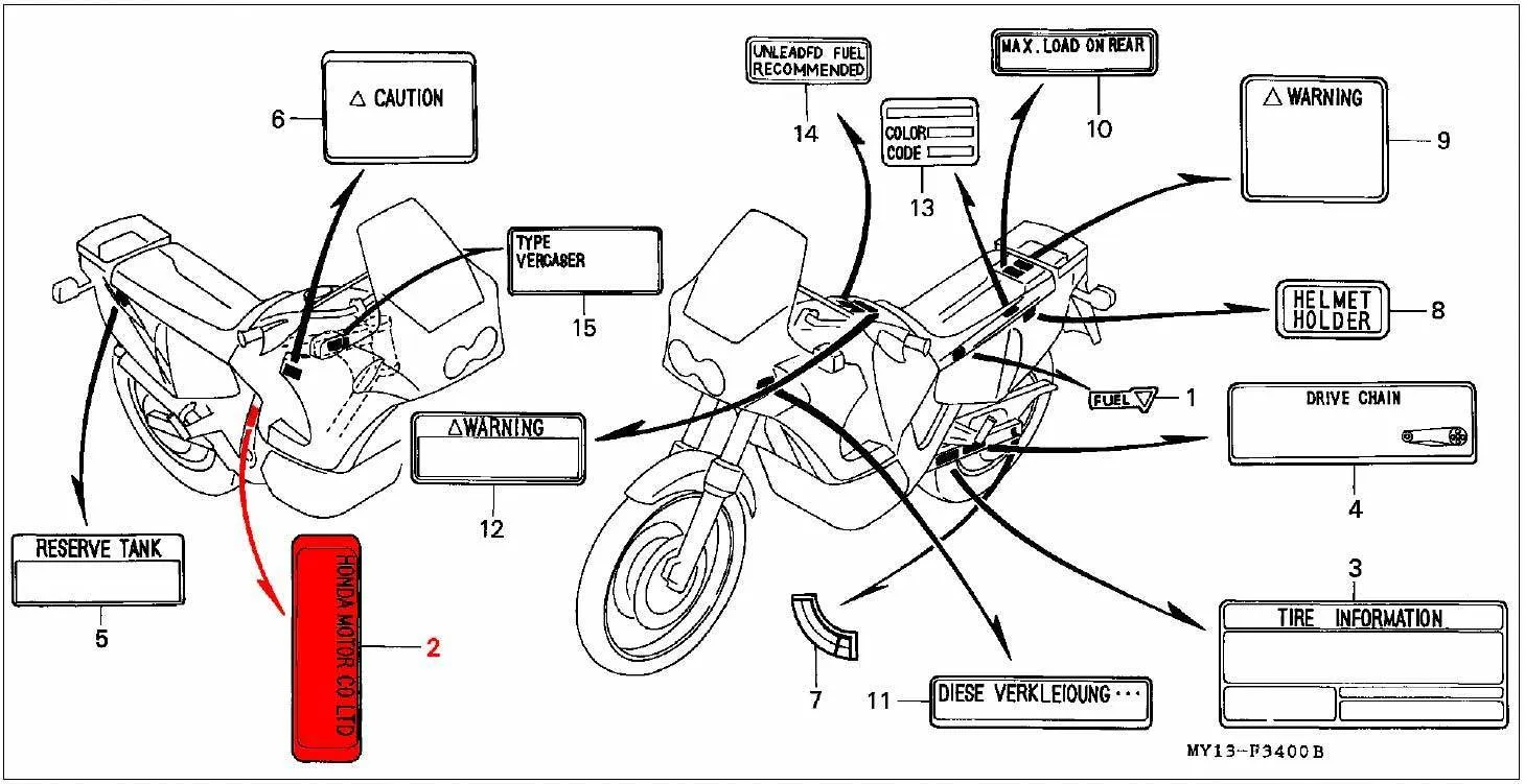 OEM Honda VIN Plate, Aluminium - Image 2
