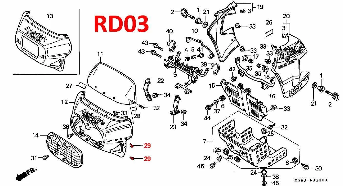 OEM Honda Fairing Screw - RD03/04/07/07A (1988 - 03) - Image 2