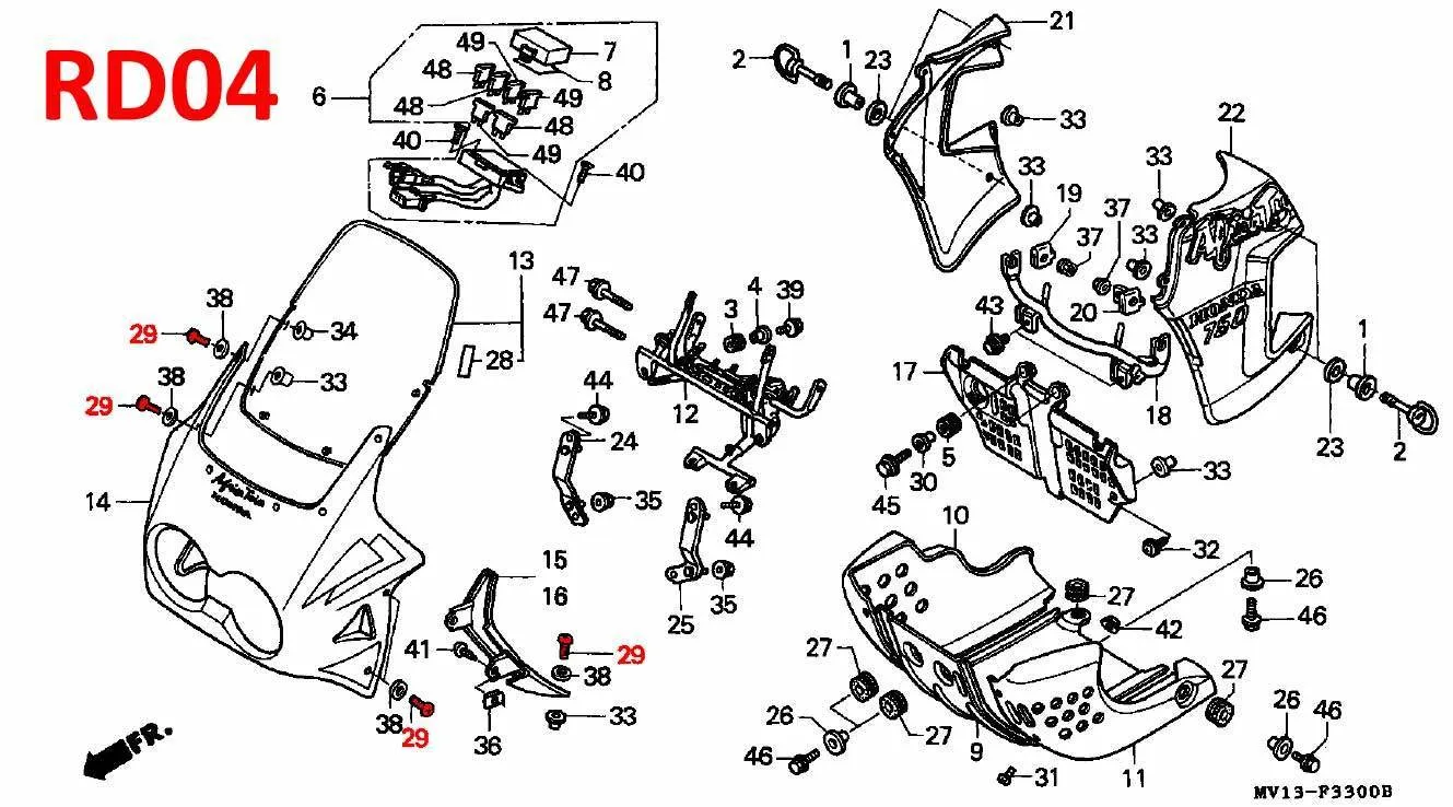 OEM Honda Fairing Screw - RD03/04/07/07A (1988 - 03) - Image 3