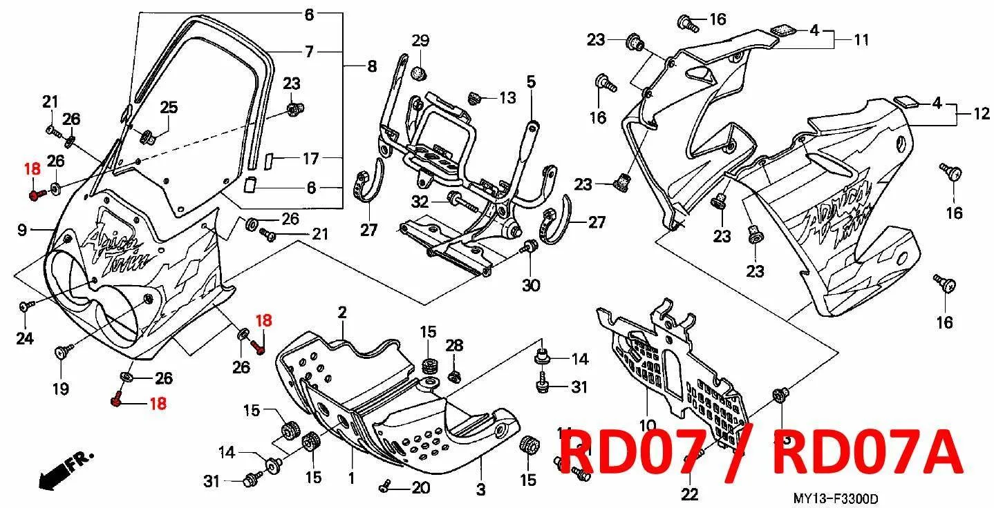 OEM Honda Fairing Screw - RD03/04/07/07A (1988 - 03) - Image 4