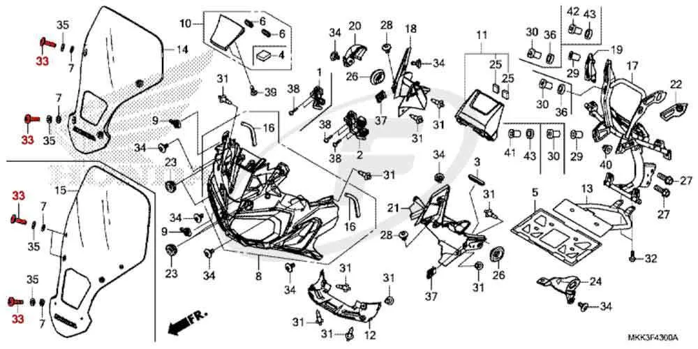 OEM Honda Windscreen Bolt - CRF1000/CRF1100 (All Models) - Image 2