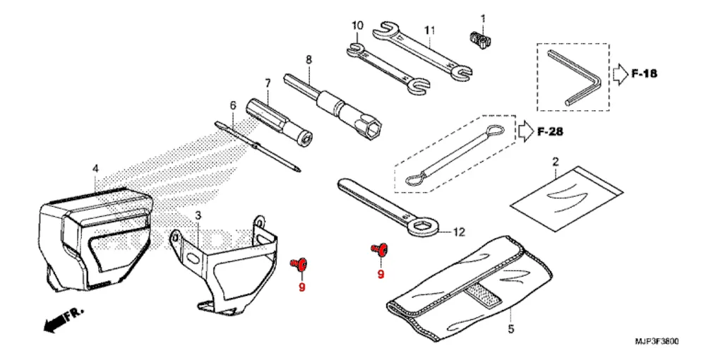 OEM Honda Toolbox Screw, Pan 6X14 - CRF1000 (2016>) - Image 2