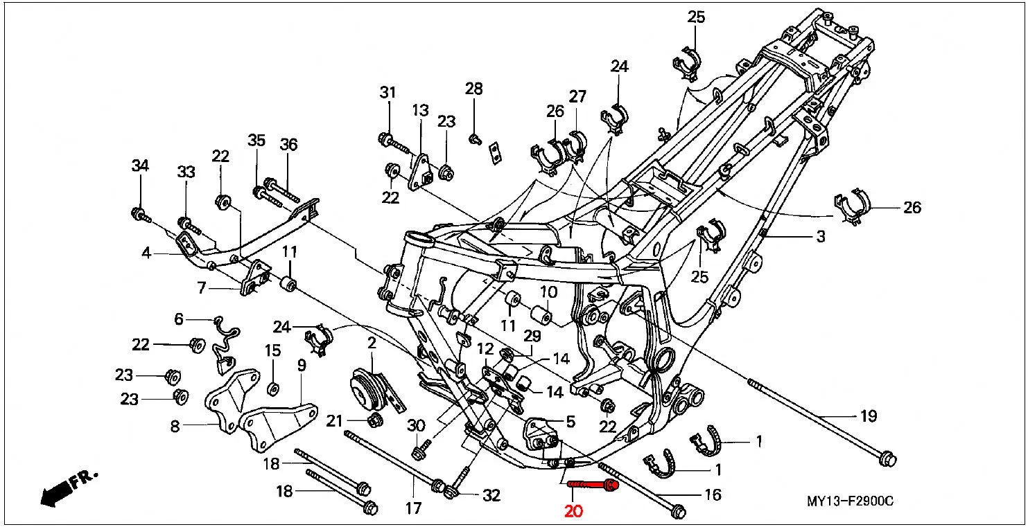 OEM Honda Bolt, Flange M8 X 65 - RD07/07A (1993 - 03) - Image 2