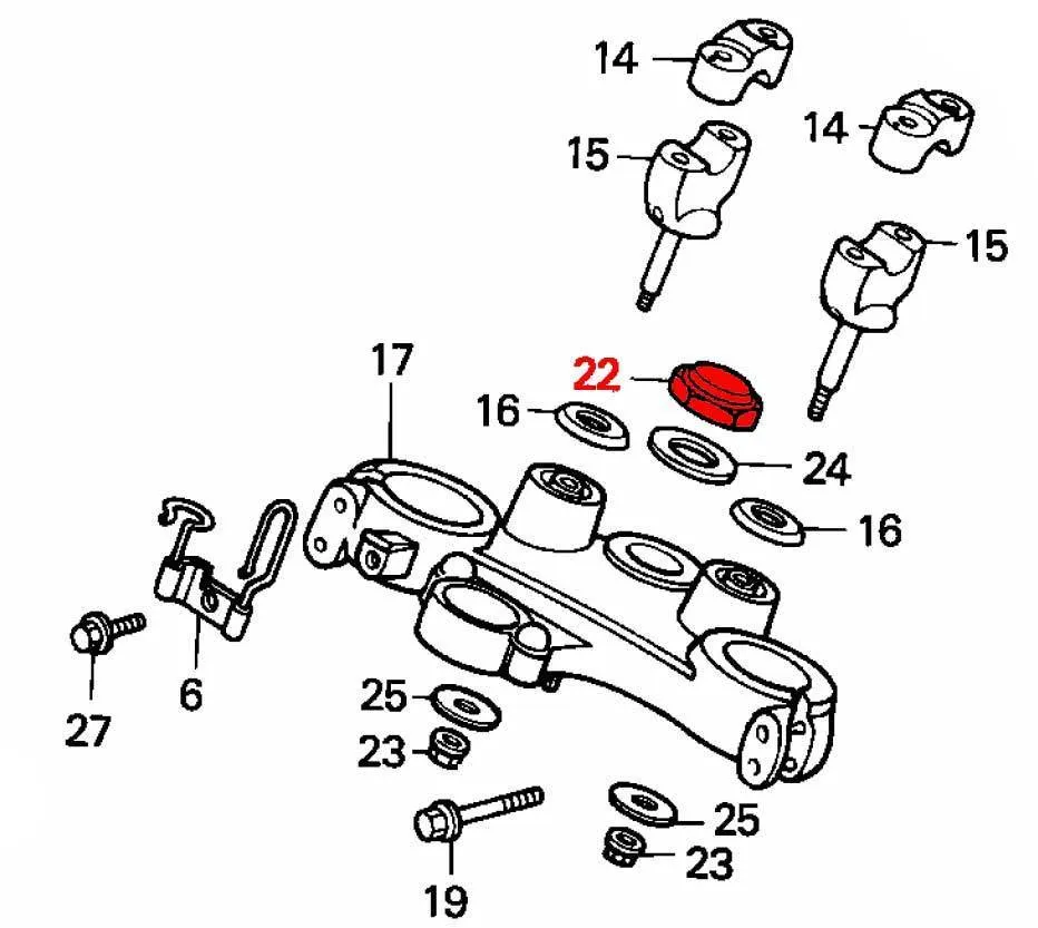 OEM Honda Steering Stem Nut - RD03/04/07/07A (1988 - 03) - Image 2
