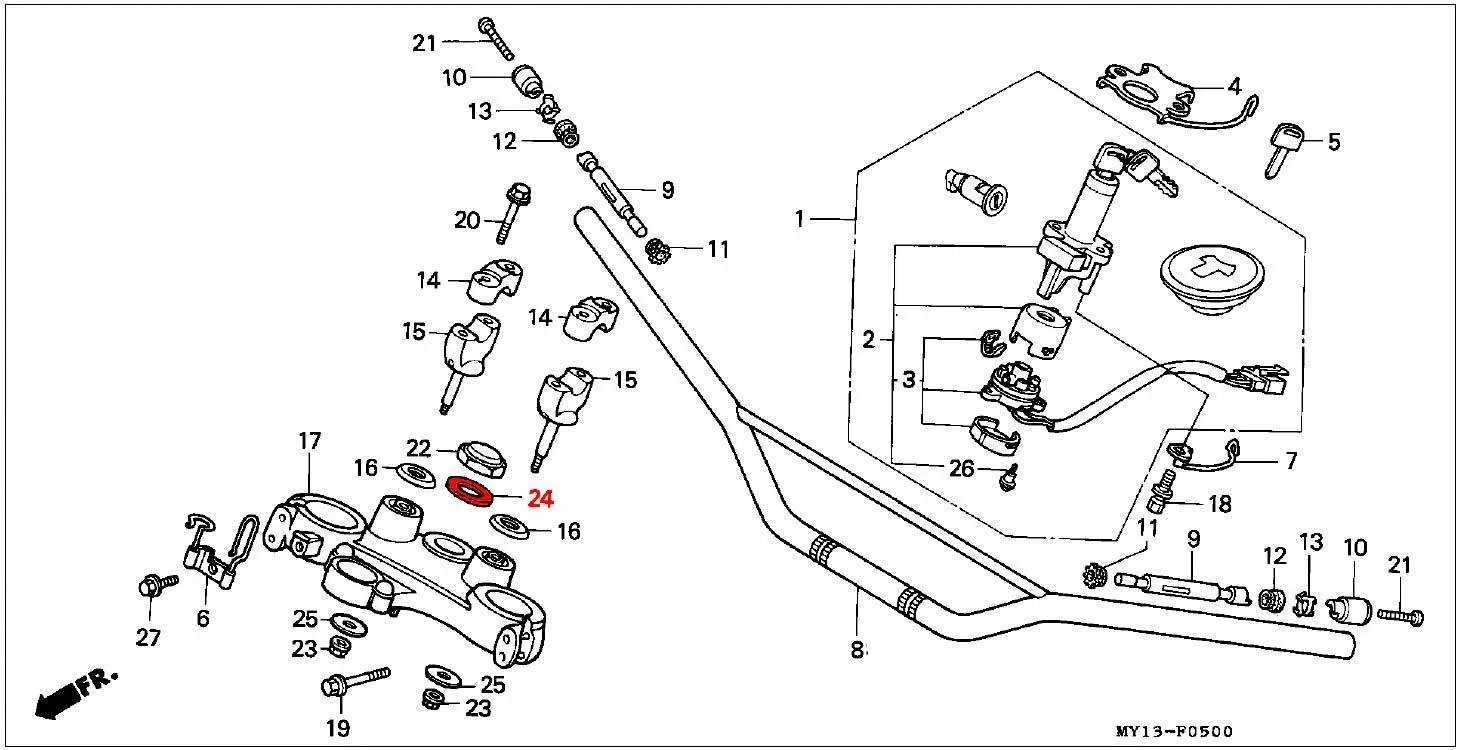 OEM Honda Steering Stem Washer - RD03/04/07/07A - (1988 - 03) - Image 2