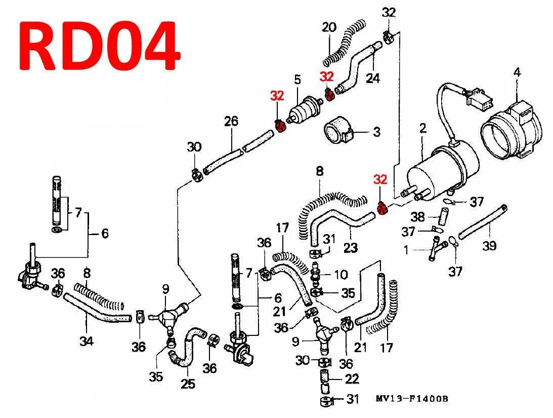 OEM Honda 14.5MM Tube Clamp - RD04/07/07A (1990 - 03) - Image 2