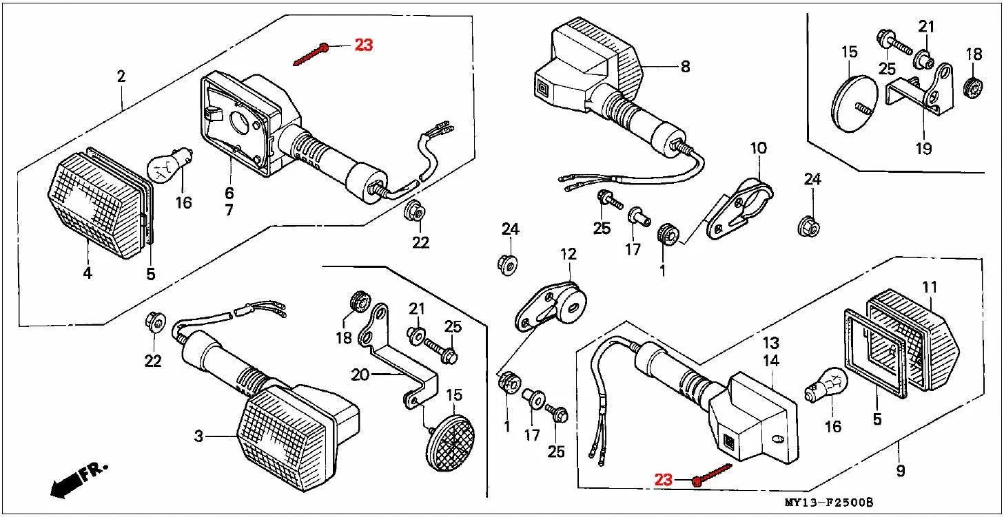 OEM Honda Indicator Lens Fixing Screw - RD03/04/07/07A (1988 - 03) - Image 2