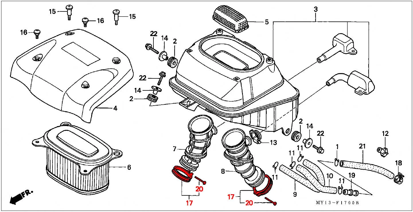 OEM Honda Air Cleaner Tube Band - RD07/07A (1993 - 03) **Discontinued** - Image 2