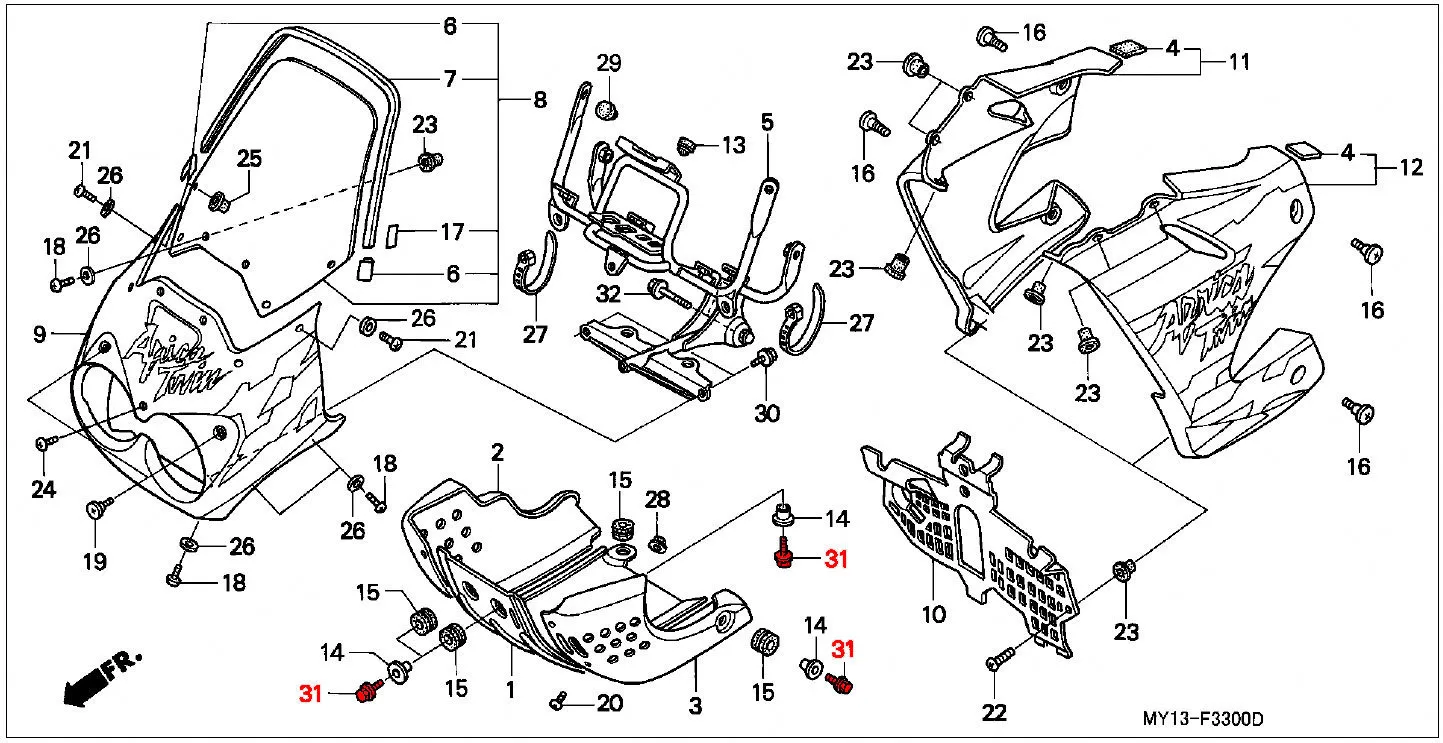 OEM Honda Flange Bolt 8X25 Bashplate - RD03/04/07/07A (1988 - 03) - Image 2