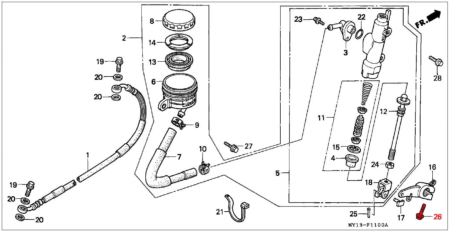 OEM Honda Flange Bolt 8X25 Brake Lever - RD07/07A (1993 - 03) - Image 2
