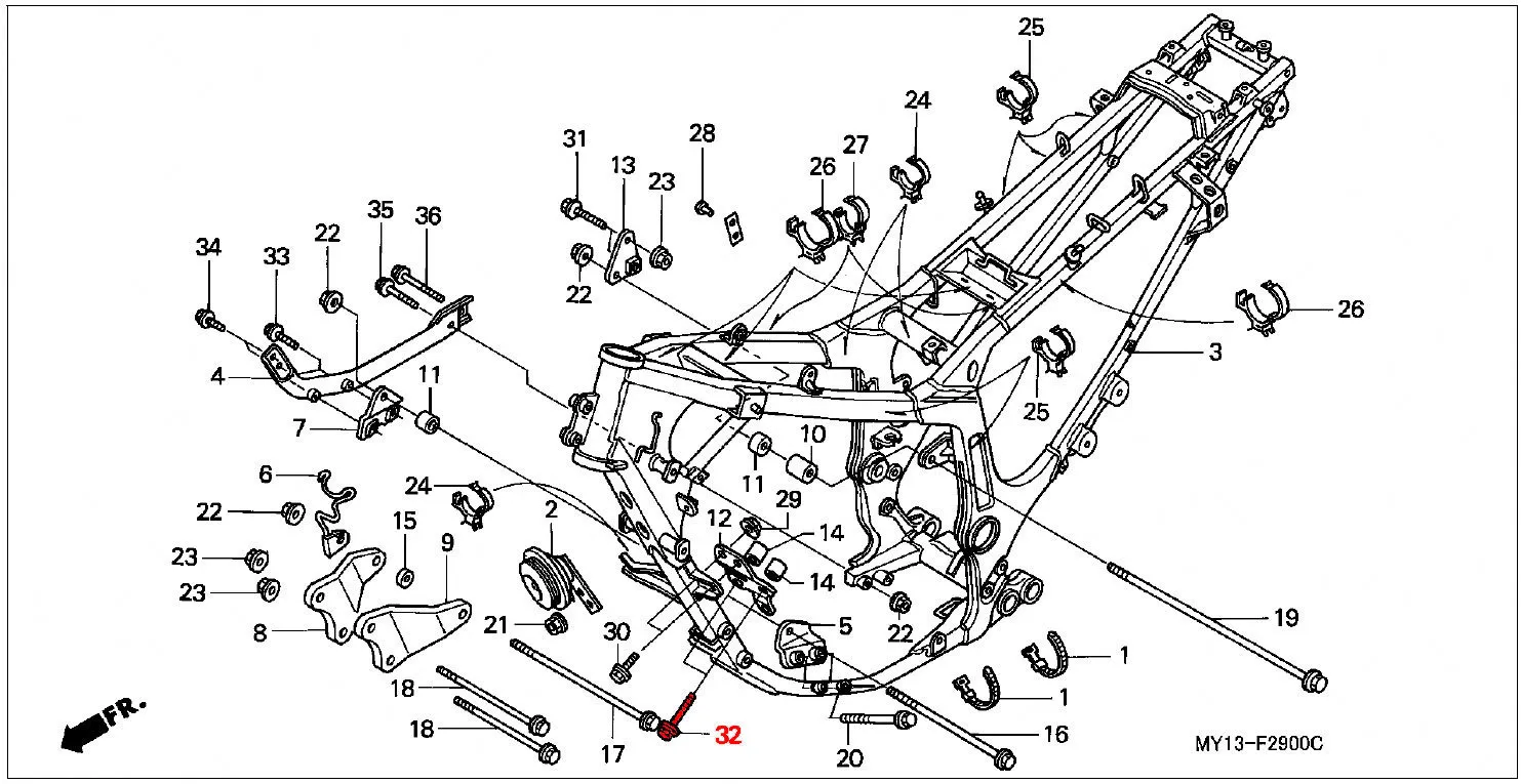 OEM Honda Flange Bolt 8X35 Front Engine Hanger - RD07/07A (1993 - 03) - Image 2