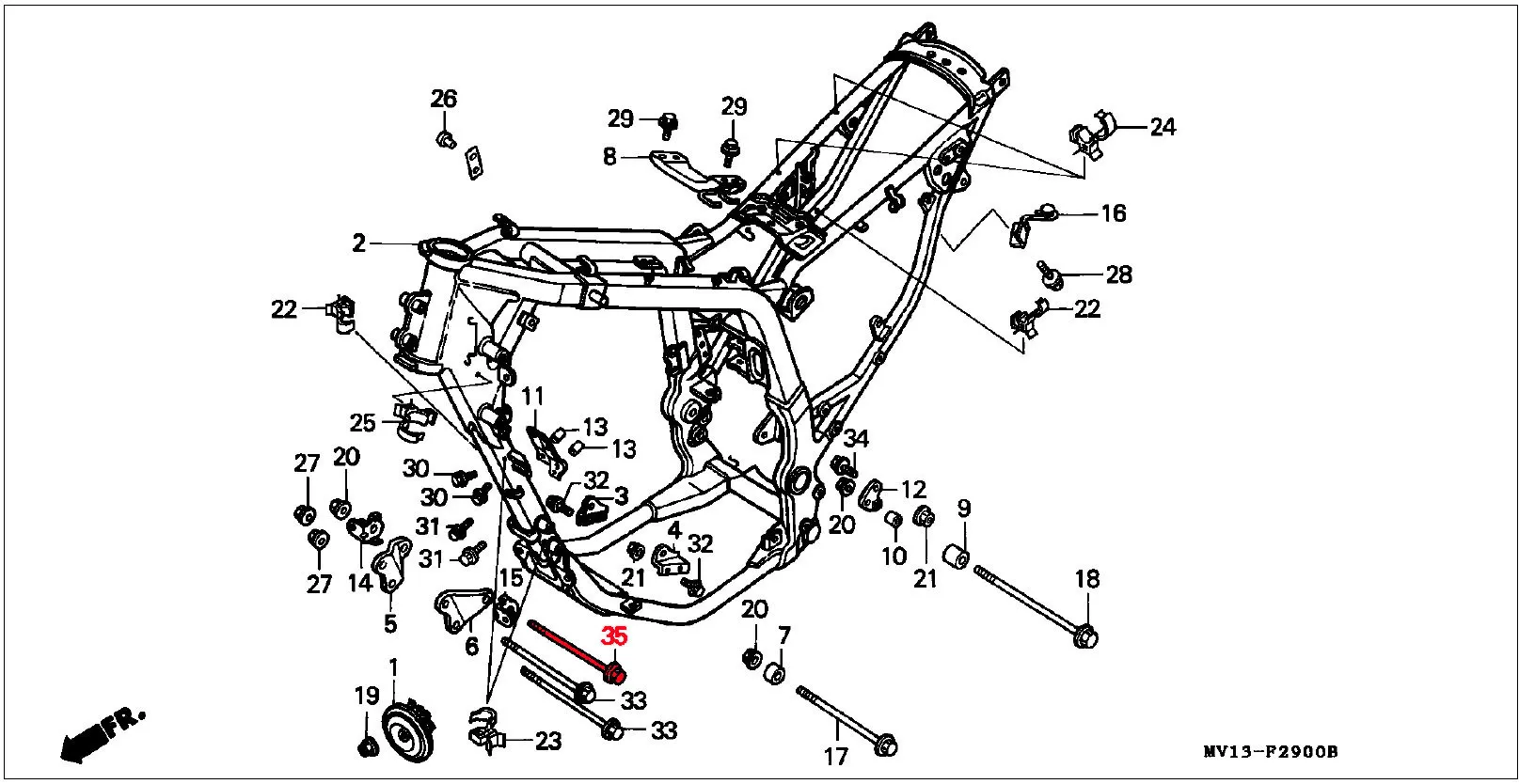 OEM Honda Engine Bolt 10X160 - XRV650/750 RD03/04 (1988-92) - Image 2