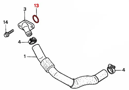 OEM Honda O-Ring, Main Water Hose - RD03/04/07/07A (1988-03) - Image 3