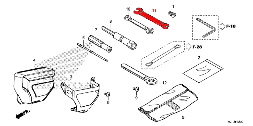 OEM Honda Spanner 14X17 - CRF1000/CRF1100 - Image 2