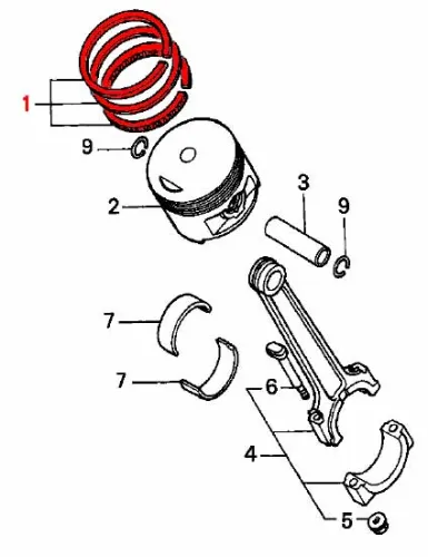 OEM Honda Piston Ring Set - RD04/07/07A (1990-03) - Image 3