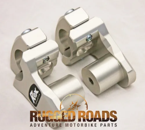 Rox Risers - Pivoting 1.3/4" Rise For 28Mm Handlebars (Fatbars) - SILVER