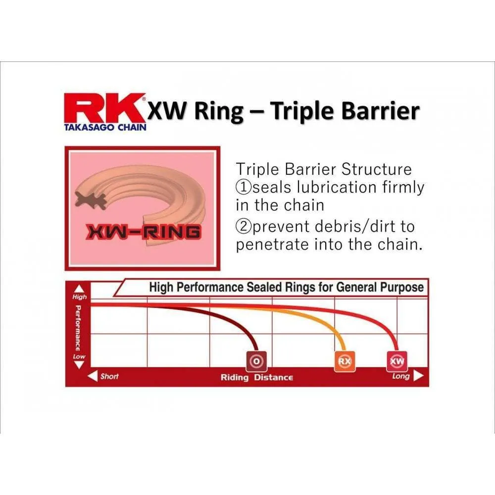 RK Racing Chain 525ZXW124 ZXW Series X-Ring Chain - GOLD - Image 3