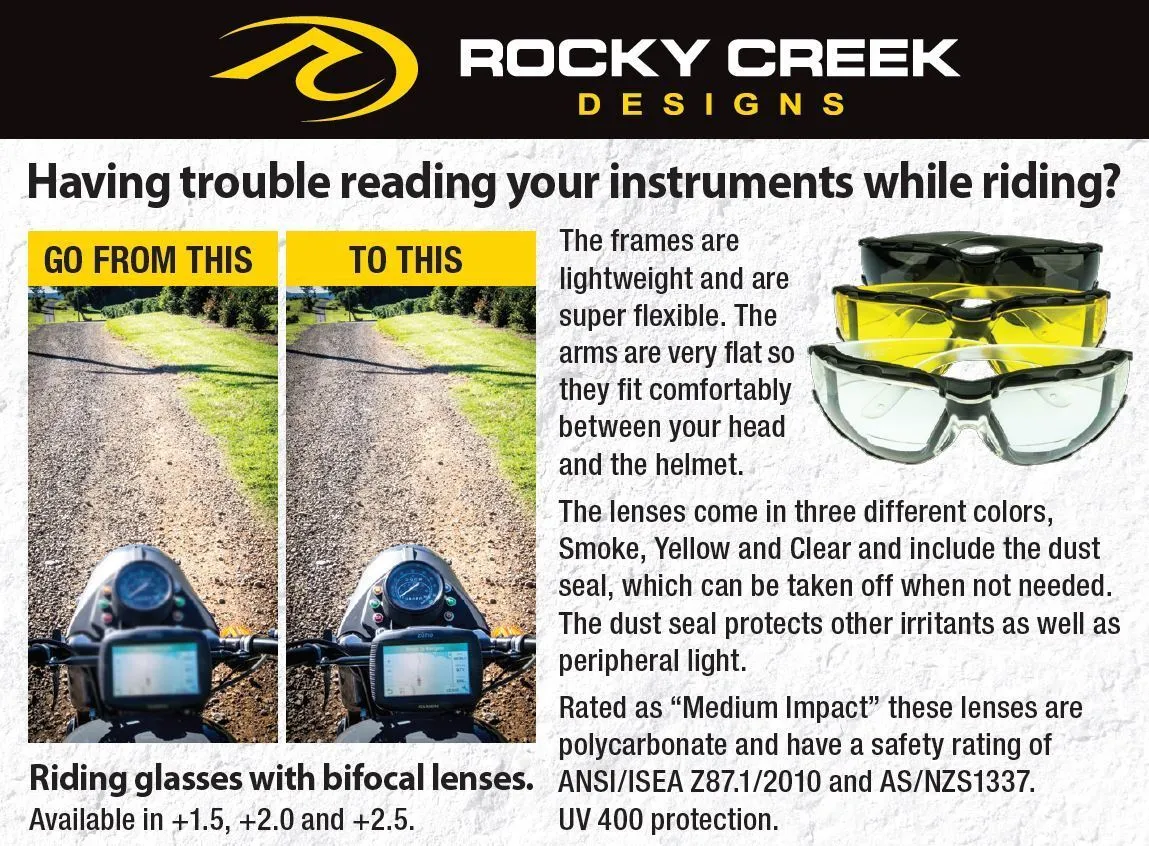 Bi-Focal Riding Glasses - See Your Instruments/GPS Clearly! - Image 2