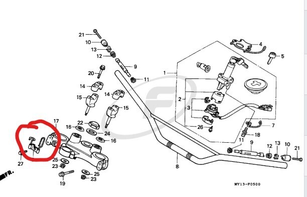 OEM Honda Upper Brake Hose Holder - Africa Twin RD04/07/07A - USED - Image 3