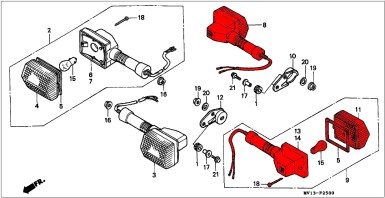 OEM Honda Indicator REAR - XRV Africa Twin