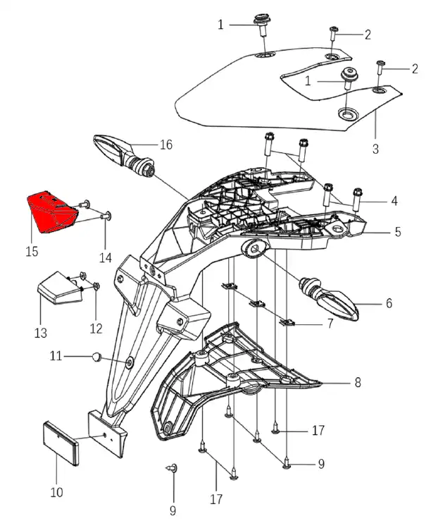 OEM KOVE Tail Light Assembly - 450 RALLY