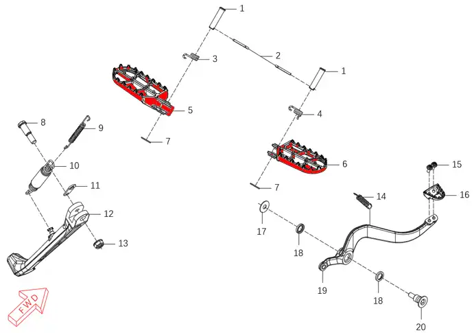 OEM KOVE Footpegs - 450 RALLY