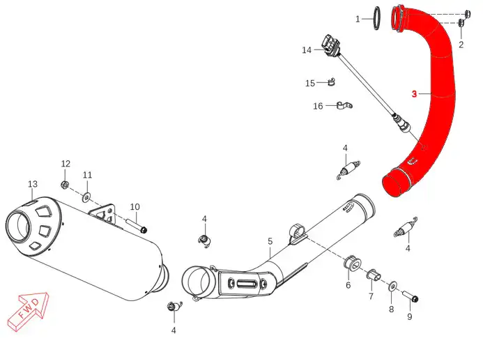 OEM KOVE Titanium Exhaust Header Pipe - 450 RALLY PRO