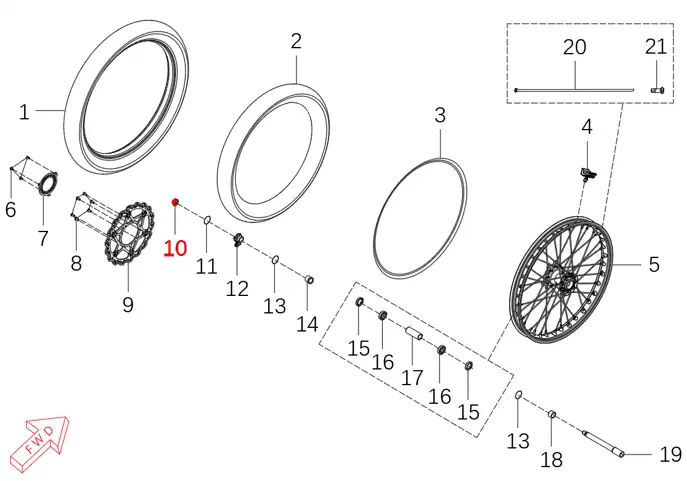 OEM KOVE Front Axle / Swingarm Nut - 450 RALLY - Image 2