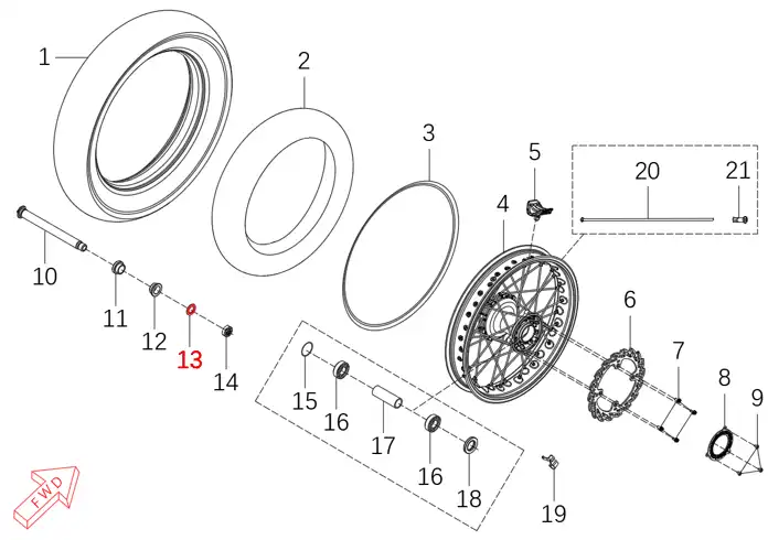 OEM KOVE Rear Wheel Axle Washer - KOVE 450 RALLY / 800X - Image 2